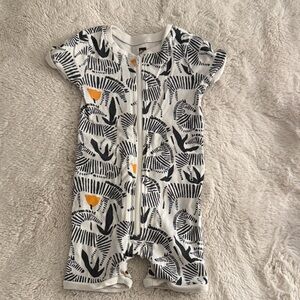 Tea Collection Zebra One Piece zip up for baby